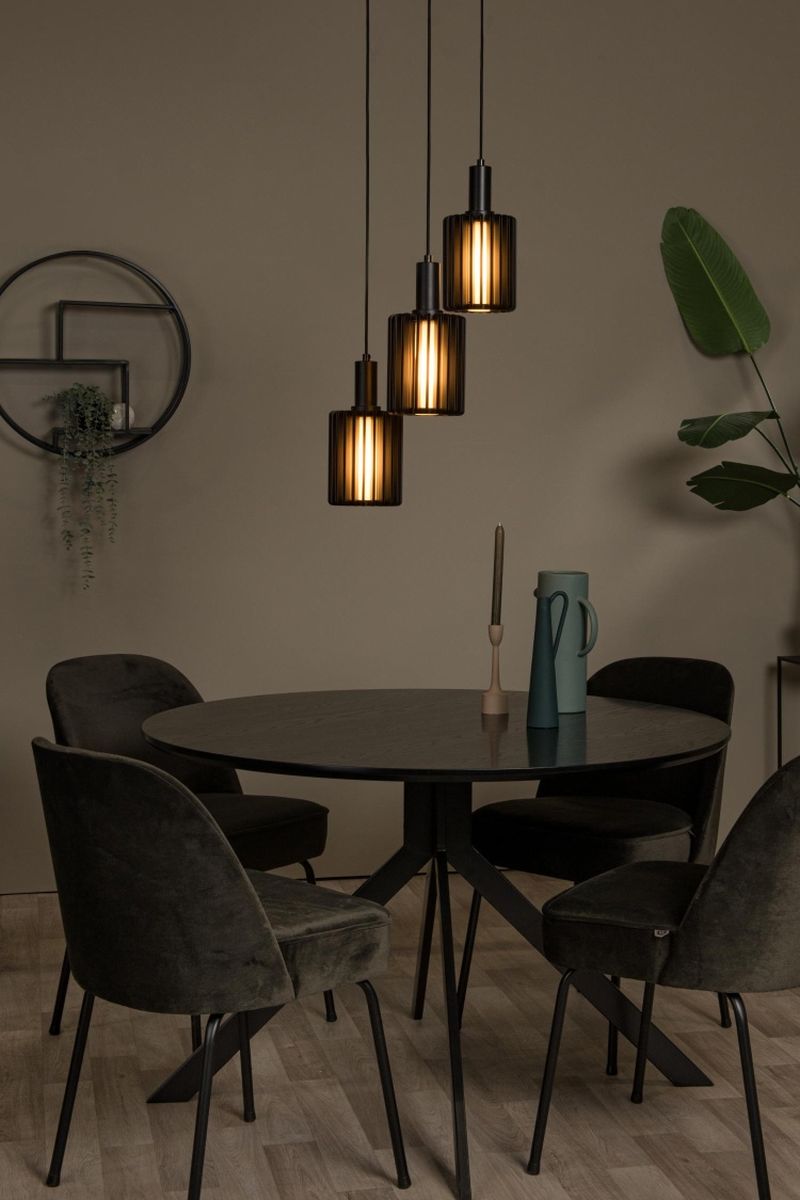 Lucide LAMBRES - Závesné svietidlo - 3xE27 - Čierne